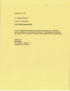 Memorandum from Mark H. McCormack to H. Richard Isaacson