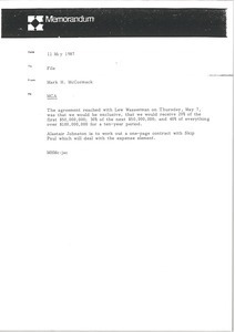 Memorandum from Mark H. McCormack concerning MCA