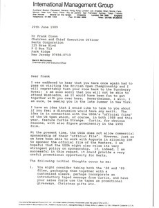 Letter from Mark H. McCormack to Frank Olson