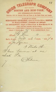 Letter from Charles Robinson to Joseph Lyman