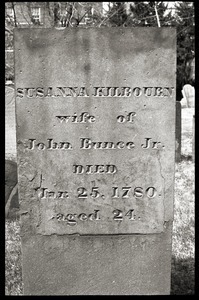 Gravestone of Susanna Kilbourn Bunce (1780), Ancient Burying Ground