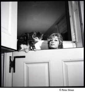 Joanna Simon with a cat