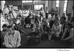 Crowd awaiting the arrival of Swami Muktananda at Los Angeles Airport