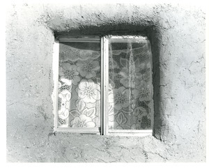 Taos Pueblo curtain and adobe