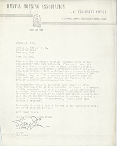 Letter from Irving J. Coven to Donald W. Hey