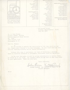 Letter from Graham Sharman and Kenneth A. Owen to J. Paul Thomas