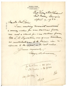 Letter from George A. Towns to W. E. B. Du Bois