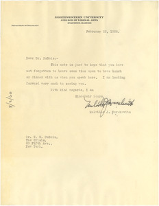 Letter from Melville J. Herskovits to W. E. B. Du Bois