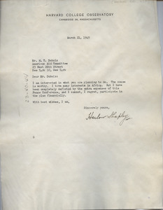 Letter from National Council of the Arts, Sciences and Professions to W. E. B. Du Bois