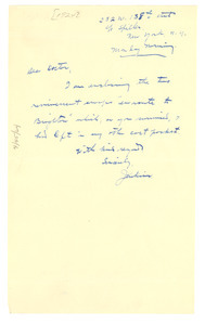 Letter from Edward T. Jenkins to W. E. B. Du Bois