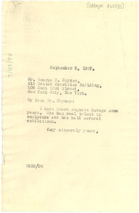 Letter from W. E. B. Du Bois to the Harmon Awards