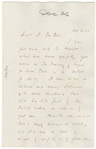 Letter from Sir Michael E. Sadler to W. E. B. Du Bois