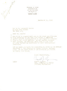 Letter from Conrad J. Lynn to W. E. B. Du Bois