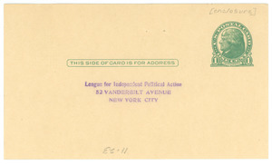Postcard from the League for Independent Political Action