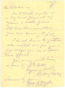 Letter from Noah D. Thompson to W. E. B. Du Bois