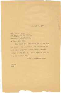 Letter from Crisis to Mrs. Ira S. Wile
