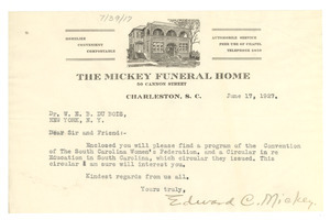 Letter from E. C. Mickey to W. E. B. Du Bois