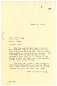 Letter from W. E. B. Du Bois to Ada M. Young