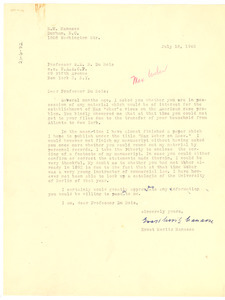 Letter from E. M. Manasse to W. E. B. Du Bois