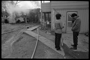 Man in anguish after learning that his garage was gutted by fire, and the family's cat was trapped inside