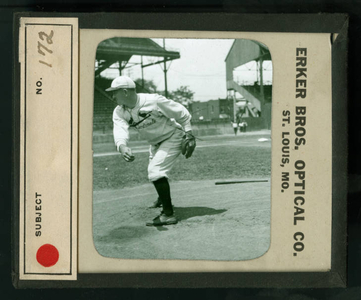 Leslie Mann Baseball Lantern Slide, No. 172