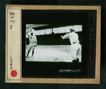 Leslie Mann Baseball Lantern Slide, No. 208