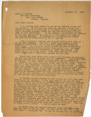 Letter from Laurence L. Doggett to Duncan A. MacRae (November 21, 1916)