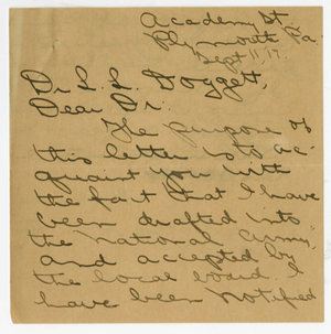 Letter from Elmer E. Morgan to Laurence L. Doggett (September 11, 1917)
