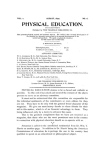 Physical Education, August, 1892