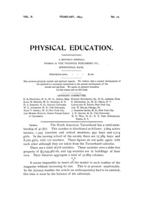 Physical Education, February, 1894
