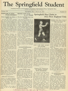The Springfield Student (vol. 12, no. 21), March 16, 1922