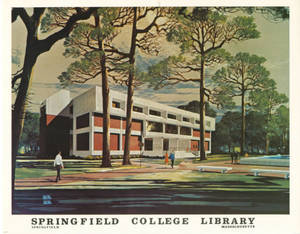 Print of Architect's Sketch for Springfield College's Library
