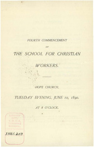 Springfield College Commencement Program (1890)