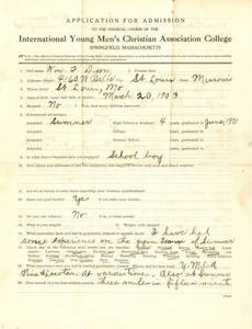 Application for Admissions for William T. Dixon