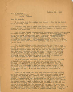 Dr. Lawrence L. Doggett to Dr. James H. McCurdy (October 16, 1917)