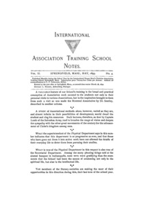The International Association Training School Notes (vol. 2 no. 4), May, 1893