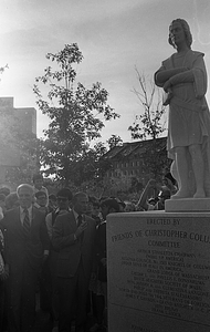 Statue unveiling at dedication of Christopher Columbus Park