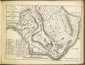 Plan of the fort at Tienderoga at the head of Lake Champlain, 1758