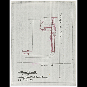 Architectural plan of land for Brunswick Gardens showing property lines