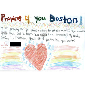 Drawing by a child to the City of Boston