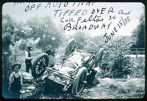 Automobile accident, corner Felton Street and Broadway, 1905