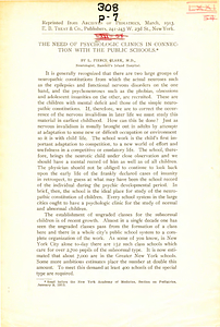 The need of psychological clinics in connection with the public schools