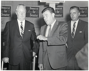 Mayor John F. Collins with state Senators Denis L. McKenna and Stephen Davenport