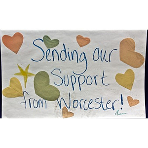 "Sending our Support" poster from the Copley Square Memorial