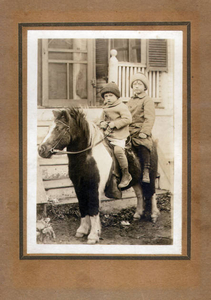 My father and uncle on pony in Dorchester