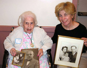 Roslyn Berger and Frances Berger-Garfield at the Hebrew Senior Life Mass. Memories Road Show (2)