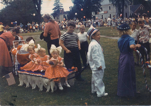 Fun at the kid's parade, West siblings