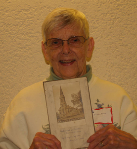 Sandra Blout at the Stoneham Mass. Memories Road Show