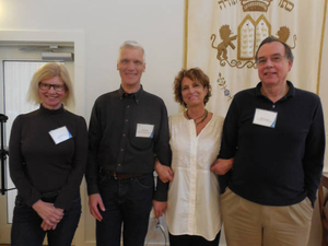 Dan Waters, Bonnie Stacy, Beth Kramer, and Hal Gameau at the Martha's Vineyard Mass. Memories Road Show