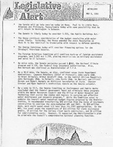 Legislative Alert: Wednesday May 6, 1981